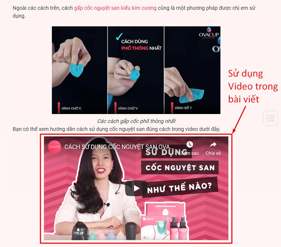 Sử dụng video trong bài viết là cách giữ chân người dùng trên trang hiệu quả