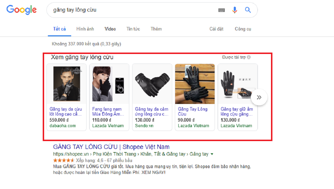 Google shopping ads phù hợp với ngành thời trang