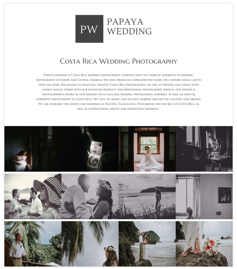 Papaya Wedding - Thiết kế website studio