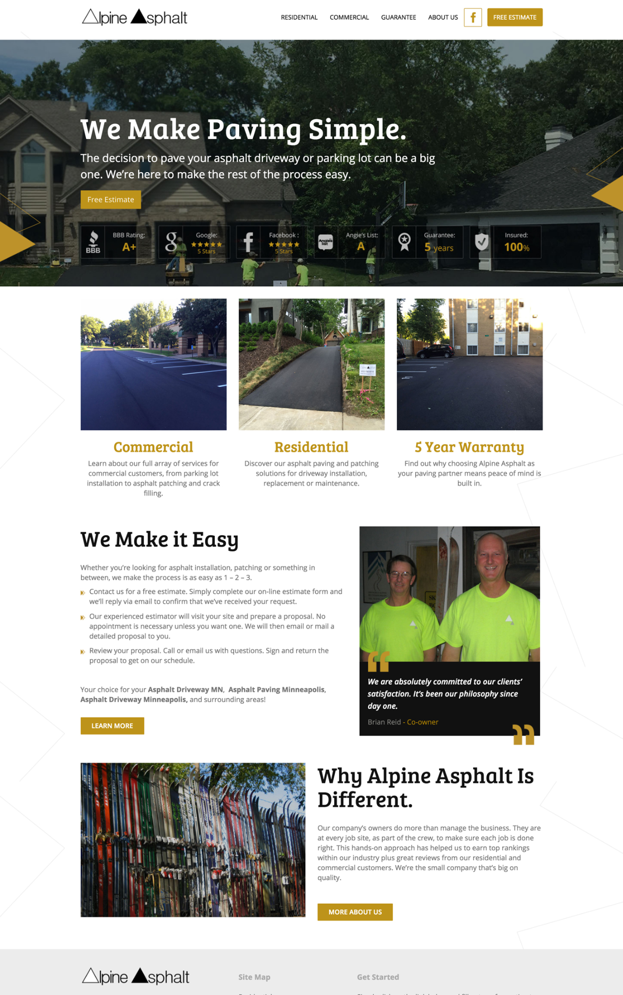 Thiết kế website xây dựng - Alpine Asphalt