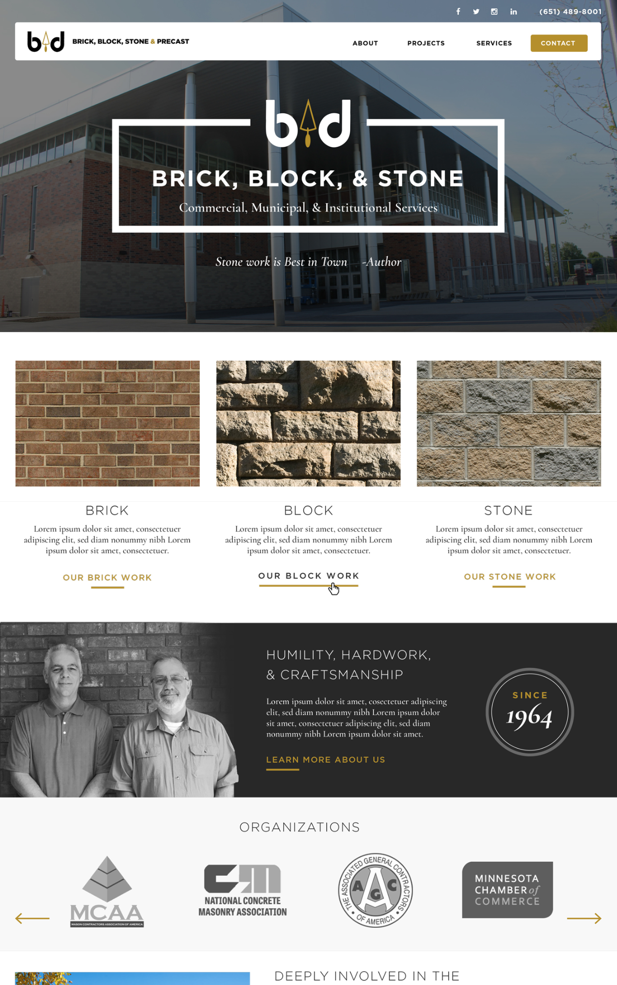 B&D Masonry - Thiết kế website xây dựng