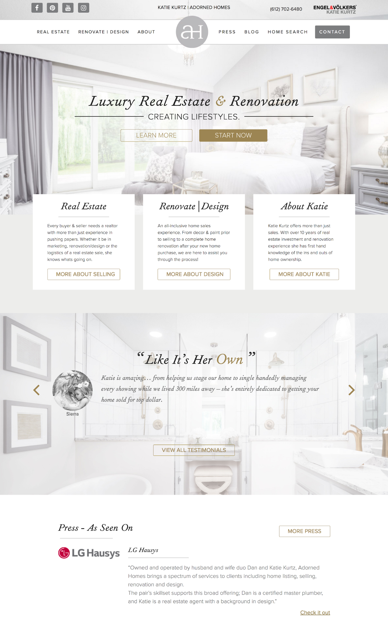 Adorned Homes - Thiết kế website xây dựng