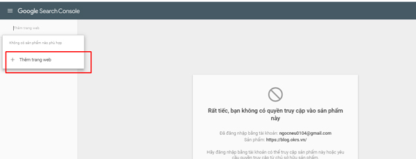 Thêm website vào Google Search Console
