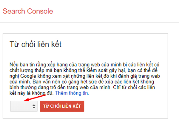 Tính năng Disavow links trong Google Search Console