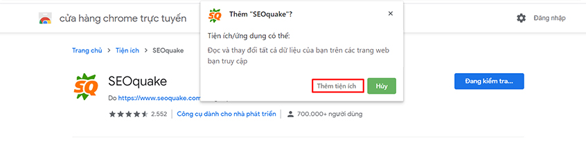 Các bước để thêm SEOquake trên Cốc cốc