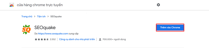 Cách thêm SEOquake trên chrome