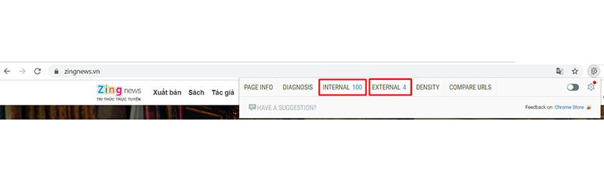Chỉ số internal link và external link trong SEOquake