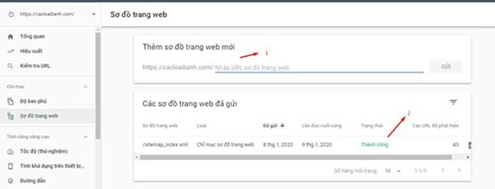 Sơ đồ trang web trong Google Search Console