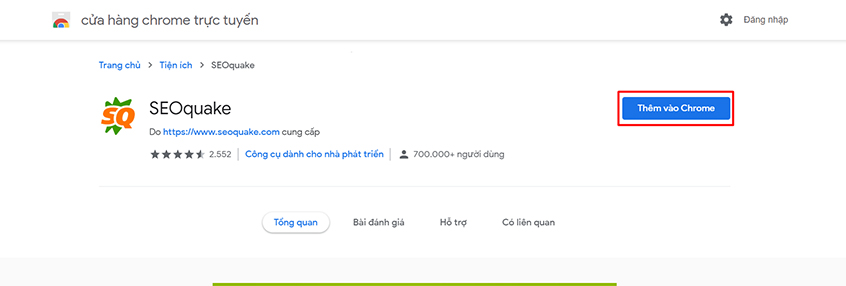 Cách thêm SEOquake trong trình duyệt Cốc Cốc