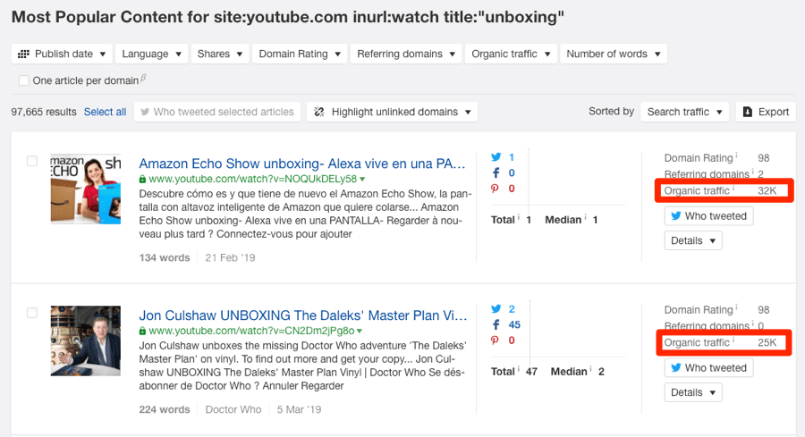 Những video Youtube nổi bật nhất cho “unboxing" trên Google