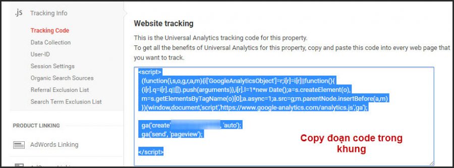 chèn tracking code