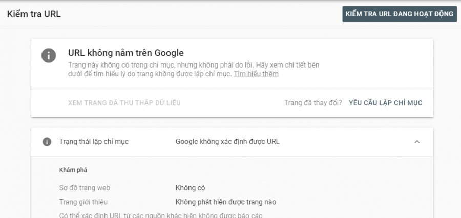 url không nằm trên Google