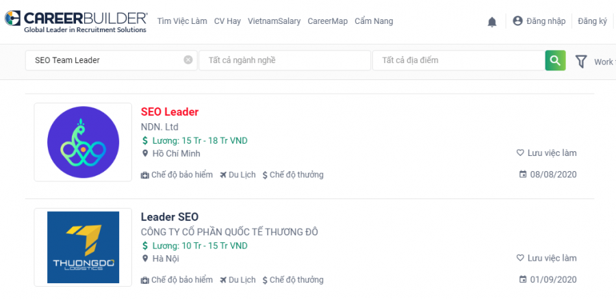 Chi phí cho 1 leader SEO tại Việt Nam