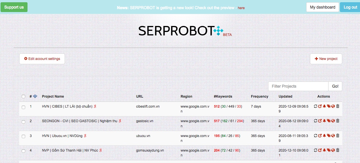 Công cụ theo dõi thứ hạng SERProbot