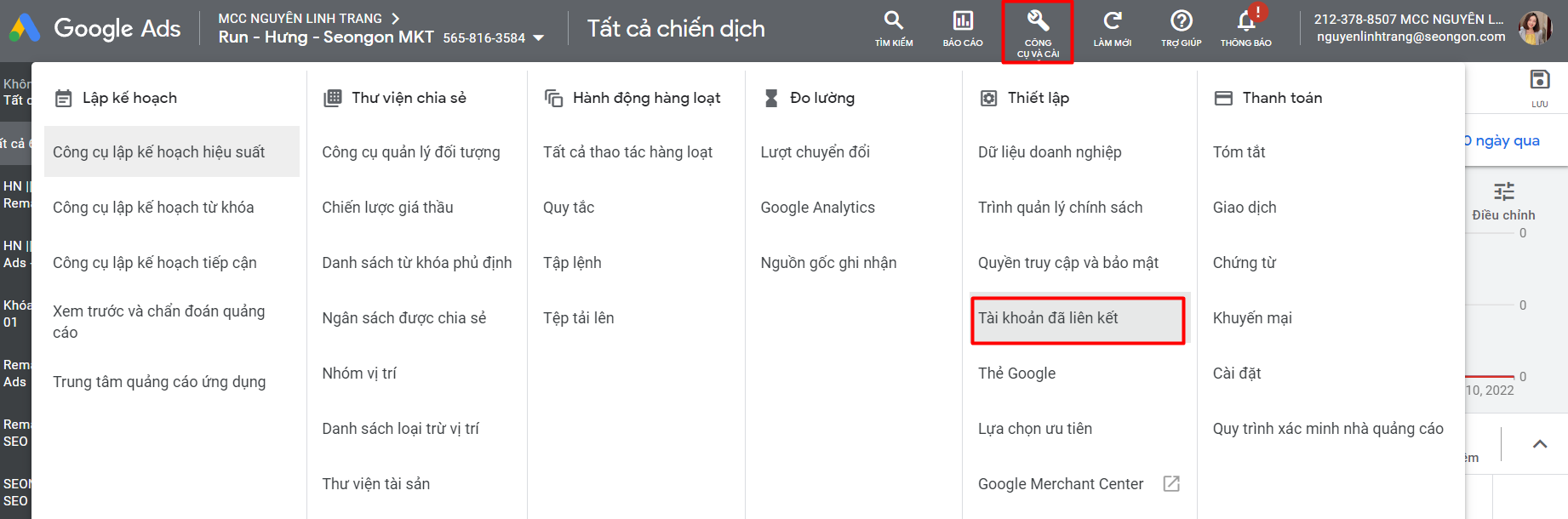 Xác minh trong tài khoản Google Ads