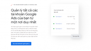 Giao diện đăng ký tài khoản Google MCC (tài khoản người quản lý).