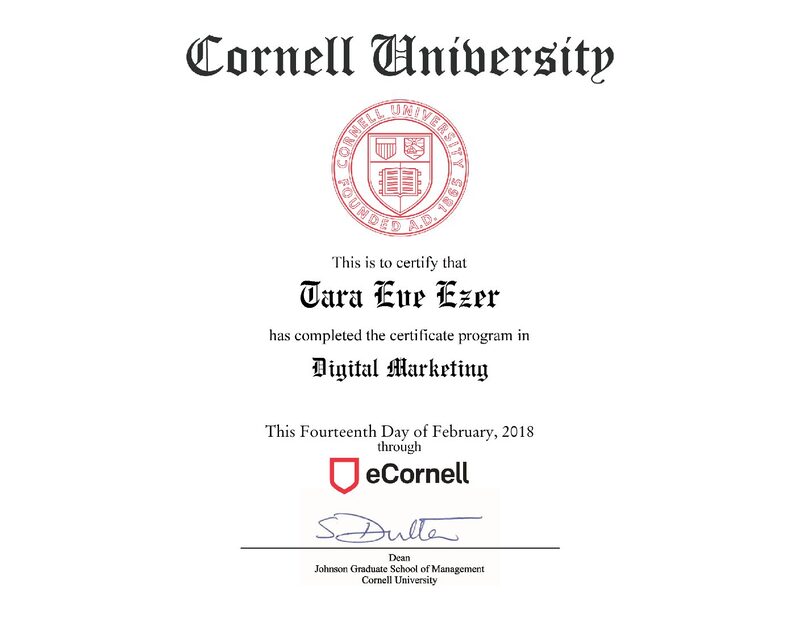 Một chứng chỉ Digital Marketing đến từ trường Đại học Cornell danh giá