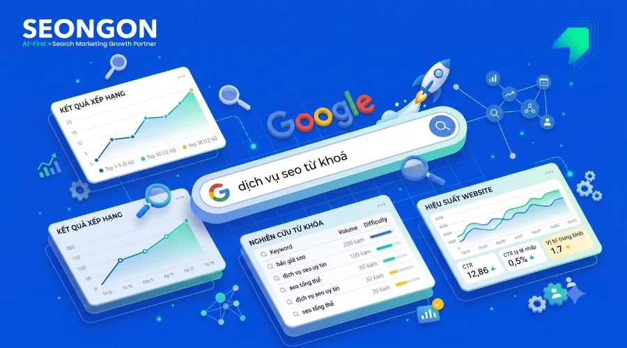SEO từ khoá tập trung đẩy mạnh thứ hạng (top) cho một bộ từ khoá cụ thể cho ngành/sản phẩm