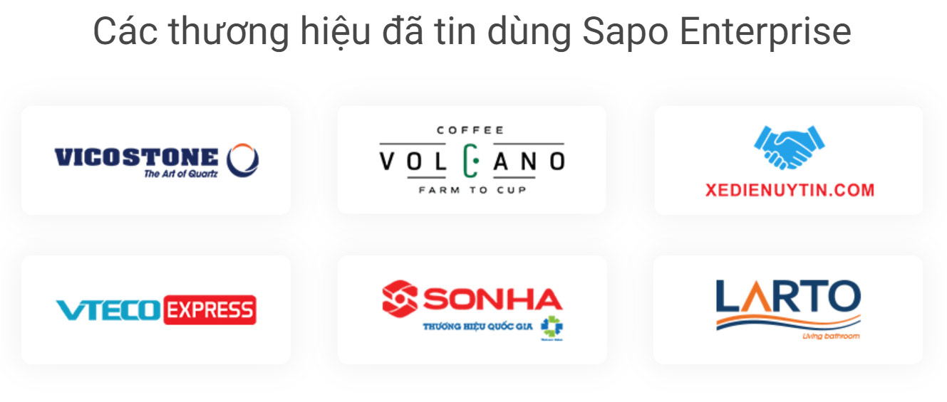 Các thương hiệu đã tin dùng Sapo Enterprise 