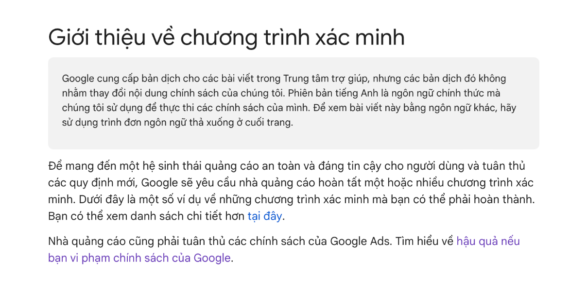 Xác minh tài khoản Google Ads là một bước cần thiết để doanh nghiệp có thể quảng cáo một cách hợp pháp và an toàn trên nền tảng này.