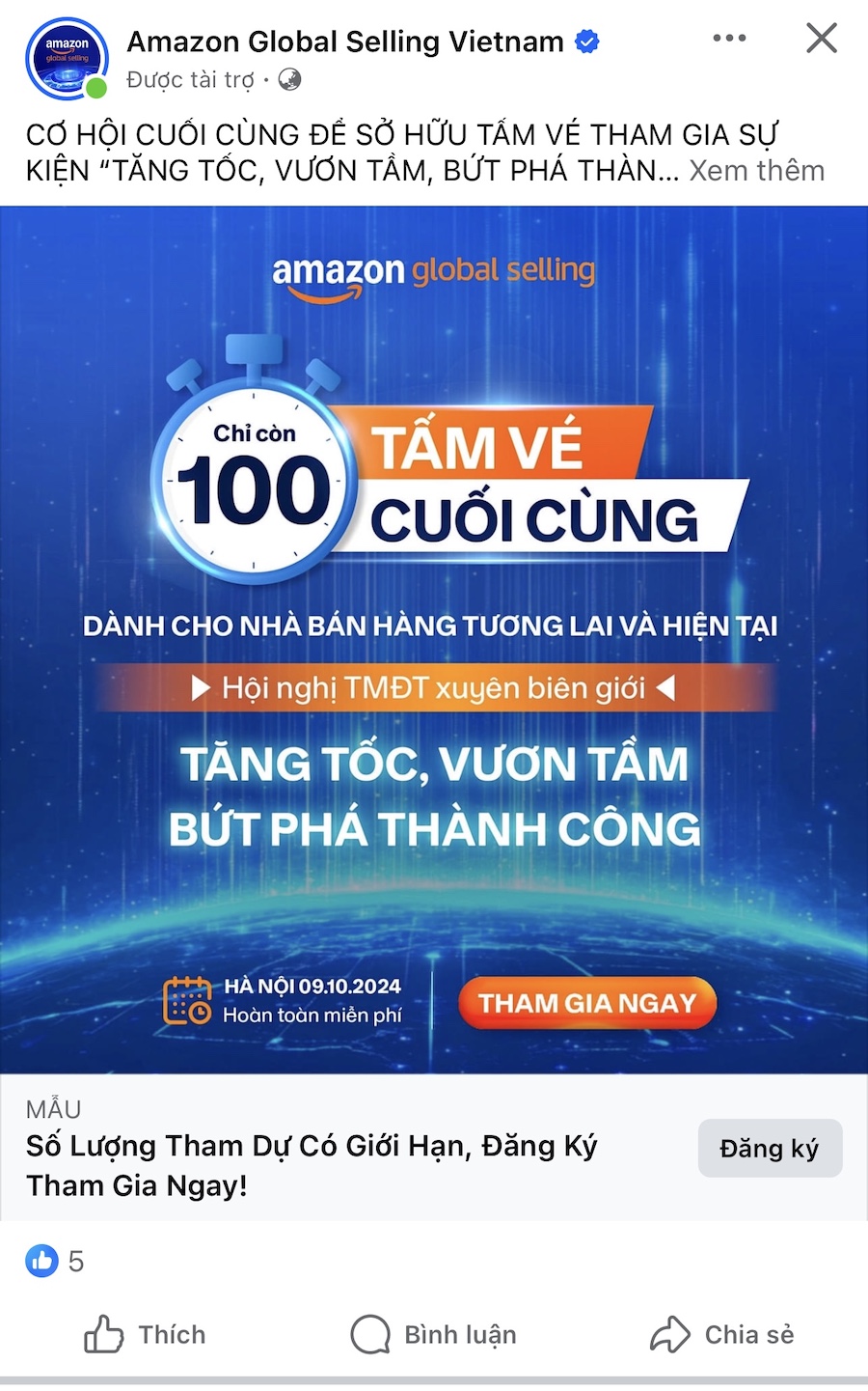 Amazon sử dụng quảng cáo trên Facebook