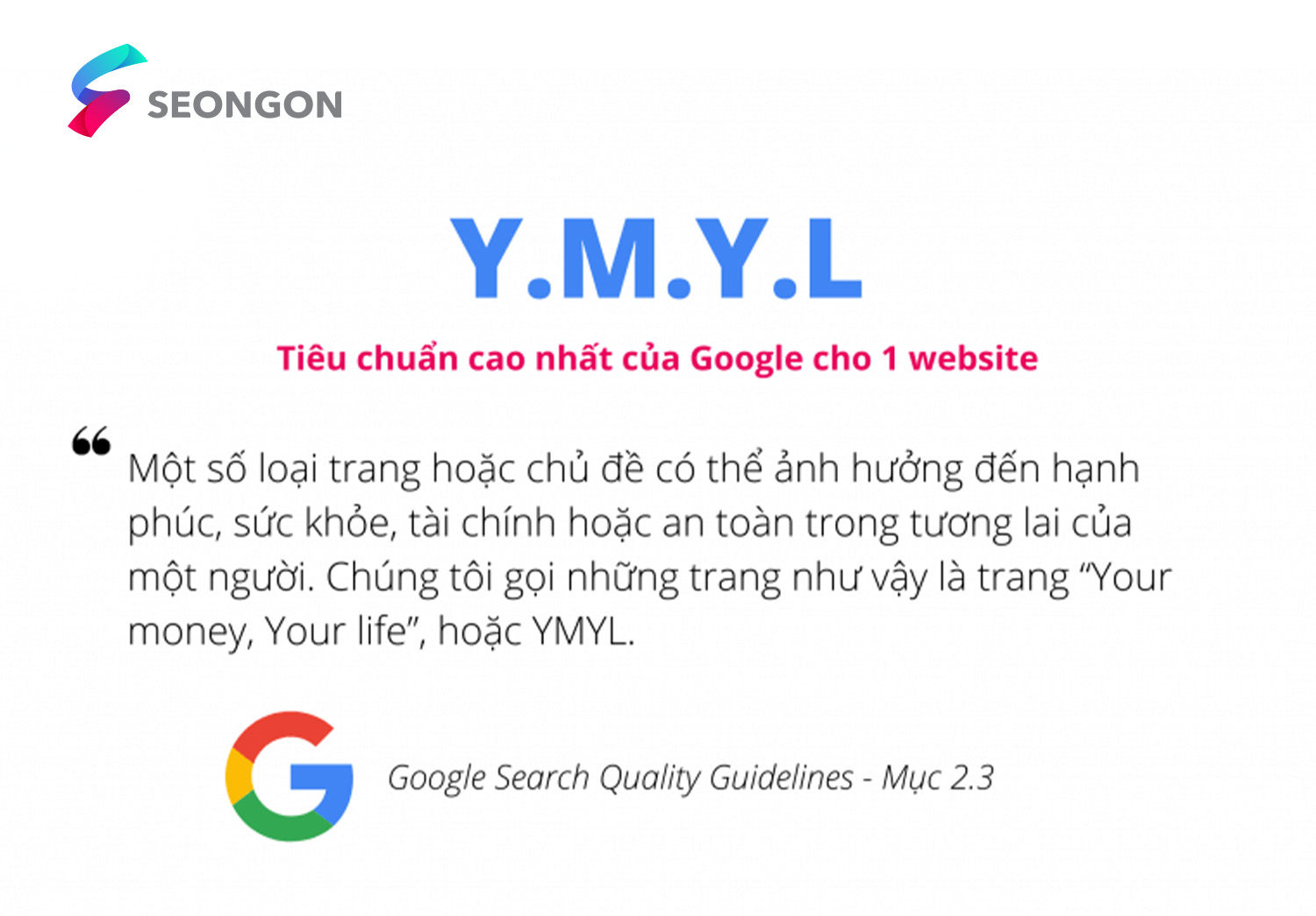 Tiêu chuẩn YMYL và E-A-T của Google là 2 yếu tố quan trọng với dự án SEO tài chính