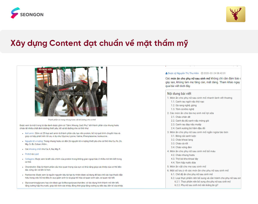 Tạo ra những content chuẩn về mặt thẩm mỹ