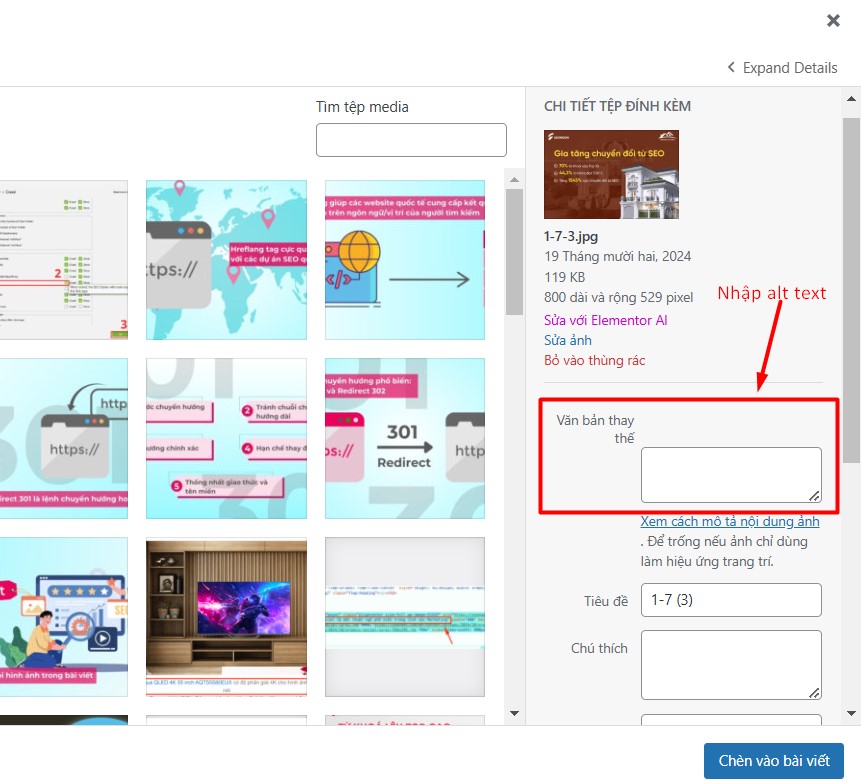Gắn thẻ alt trên WordPress rất đơn giản