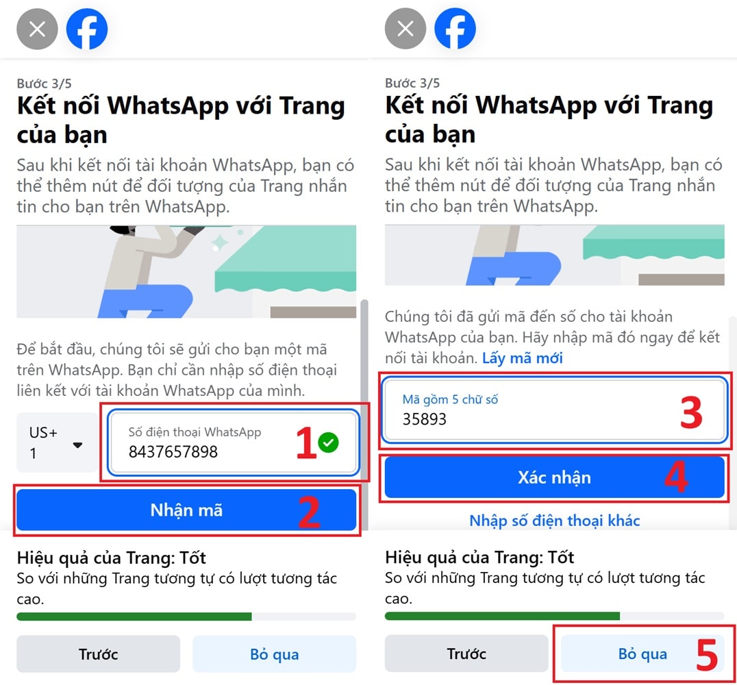 Kết nối trang với Whatsapp