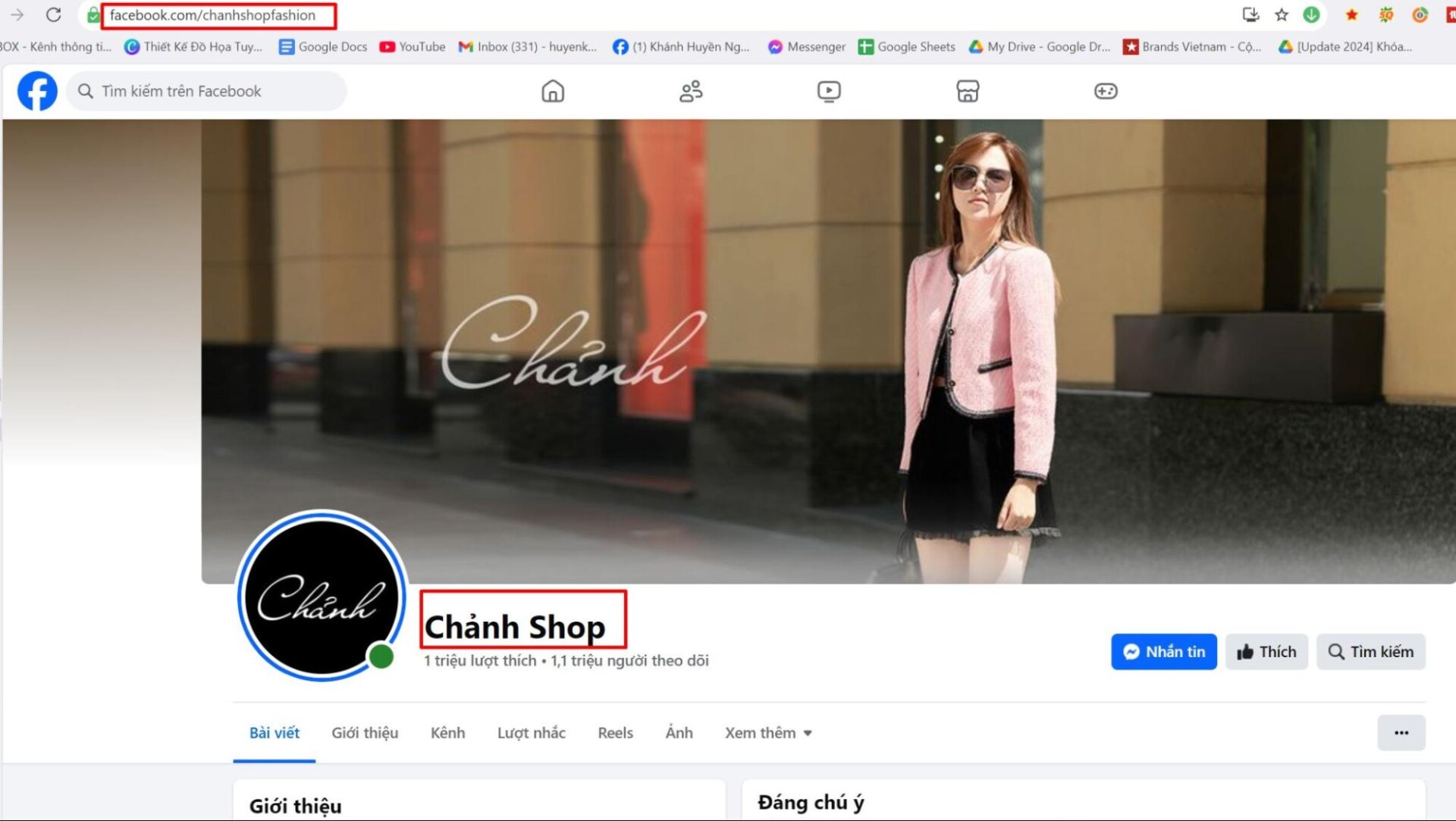 Tối ưu hóa URL Fanpage ngắn gọn, dễ nhớ và bao gồm tên thương hiệu