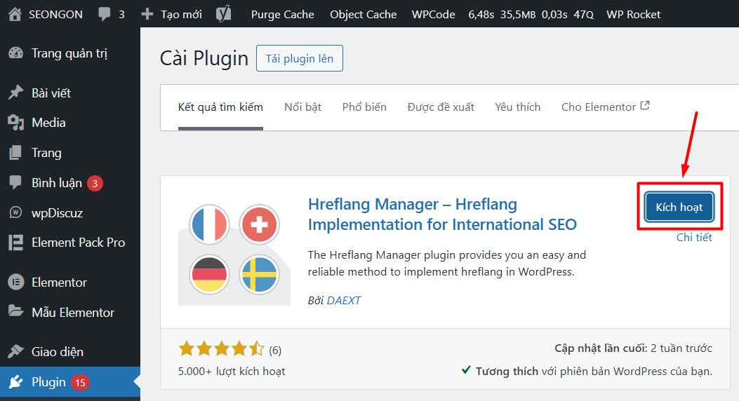 Kích hoạt Plugin Hreflang Manager