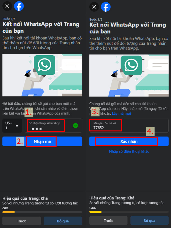 Bạn có thể liên kết fanpage doanh nghiệp với WhatsApp