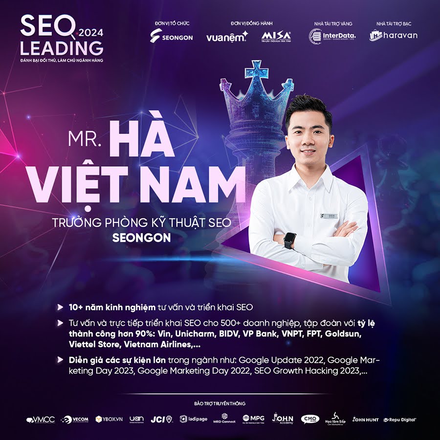 Mr. Hà Việt Nam - Trưởng phòng kỹ thuật SEO SEONGON