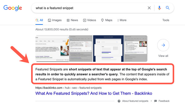 Minh hoạ Featured Snippets