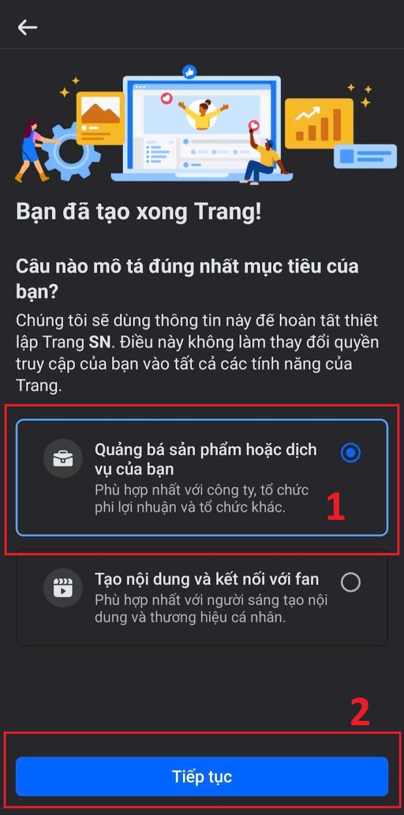 Chọn câu mô tả về trang phù hợp nhất