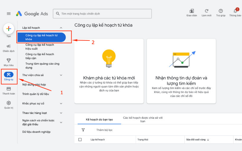 Bước 1: Đăng nhập vào tài khoản Google Ads