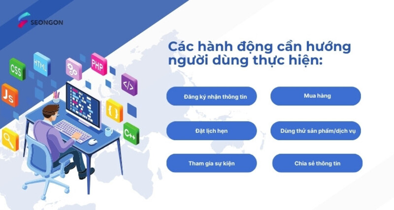 Các hành động cần hướng người dùng thực hiện của trang đích