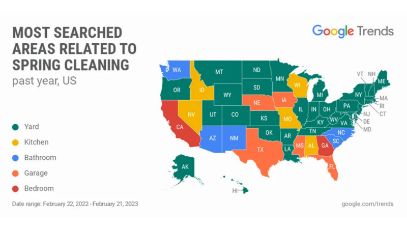 Google Trends hiển thị xu hướng theo thời gian và theo khu vực địa lý