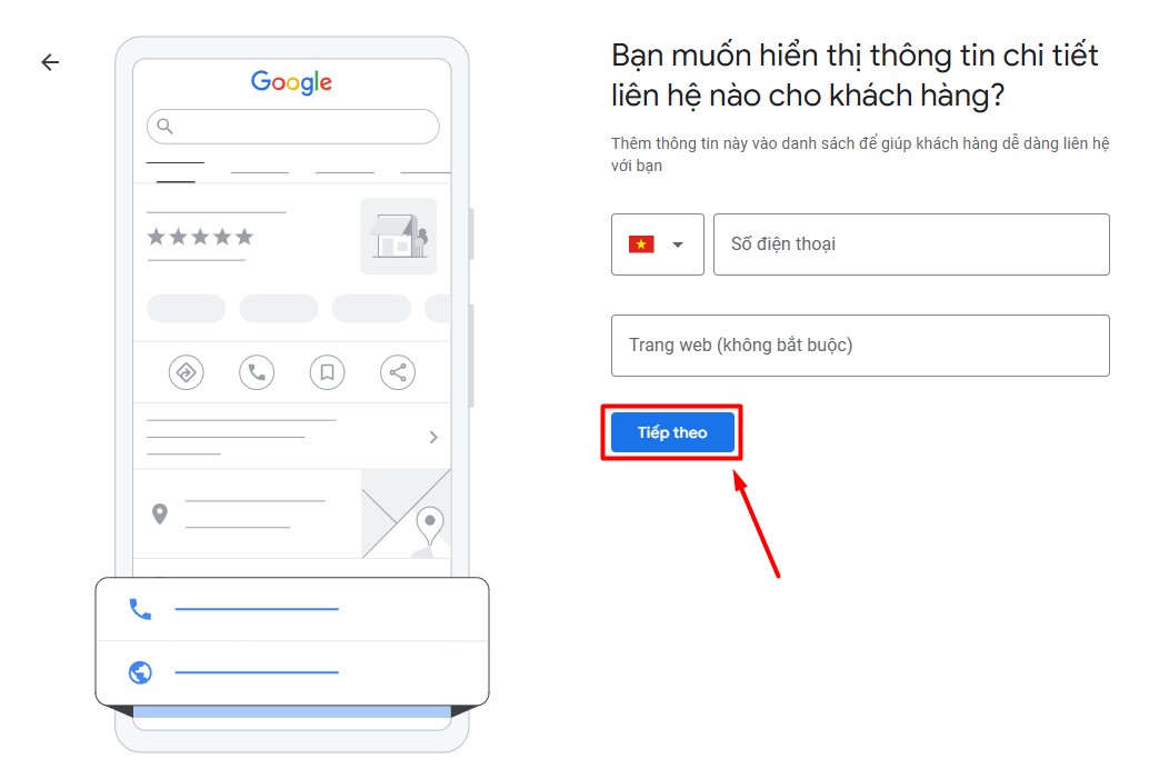 Nhập số điện thoại, website,... 