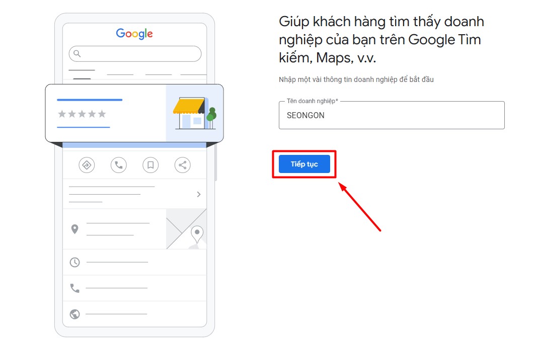 Nhập tên doanh nghiệp của bạn lên Google Maps