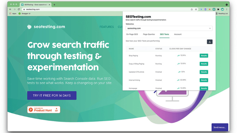 SEOTesting là một tiện ích kiểm tra các yếu tố kỹ thuật SEO trên trang