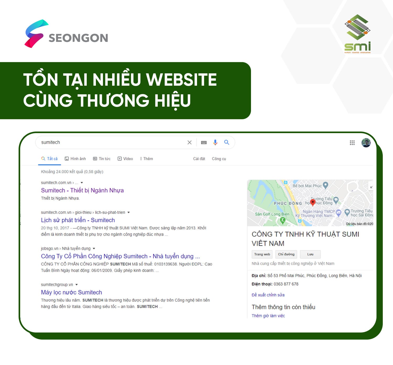 Sumitech tồn tại của nhiều website dưới cùng một thương hiệu làm tăng độ phức tạp cho dự án