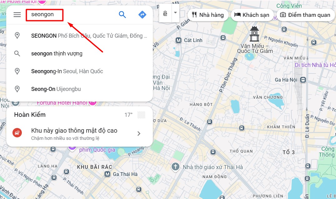 Tìm kiếm tên doanh nghiệp tại Google Maps