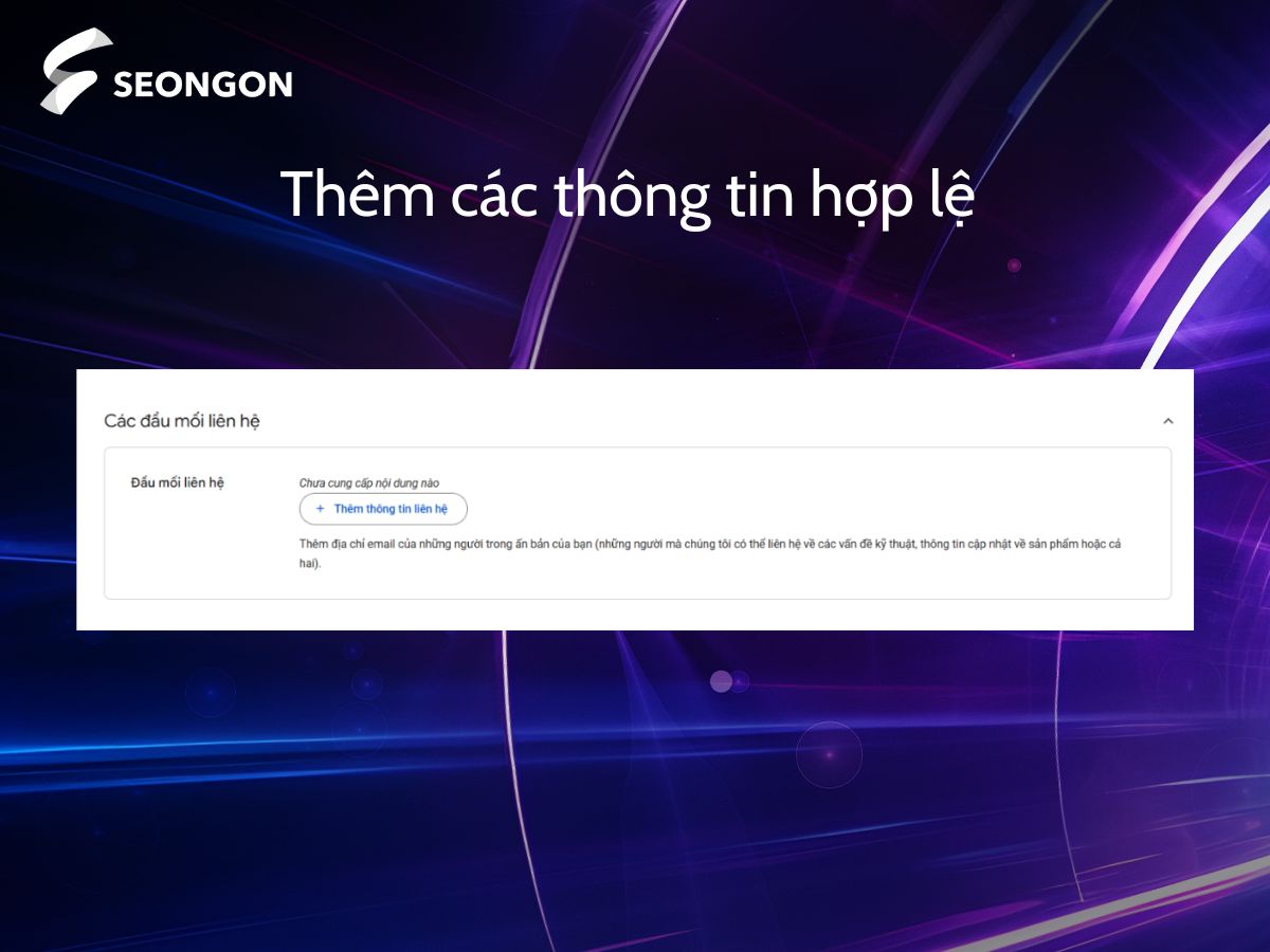 Bổ sung các thông tin hợp lệ