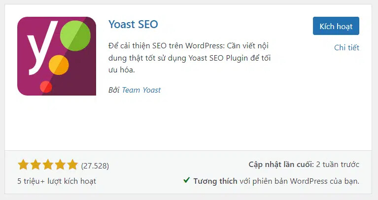 Kích hoạt Plugin Yoast SEO để sử dụng