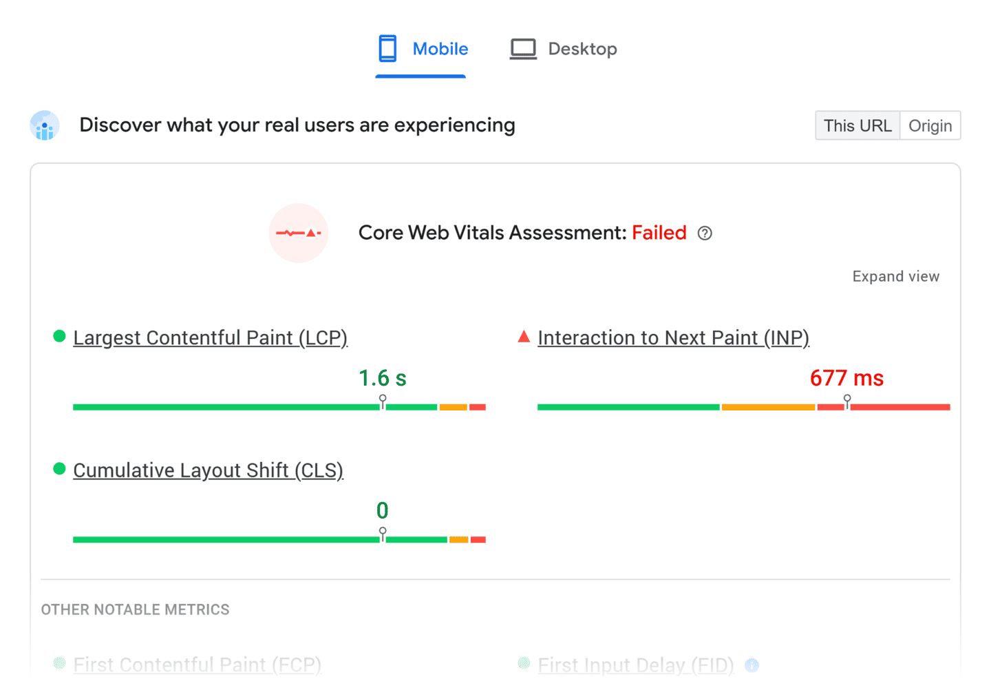 Kiểm tra Core Web Vitals của website