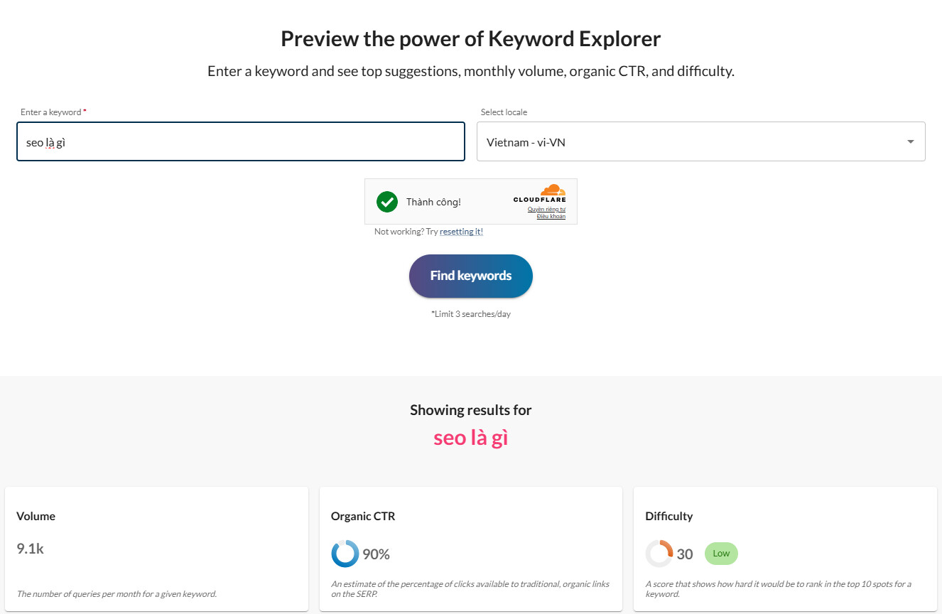 Sử dụng Moz Keyword Explorer để nghiên cứu từ khóa