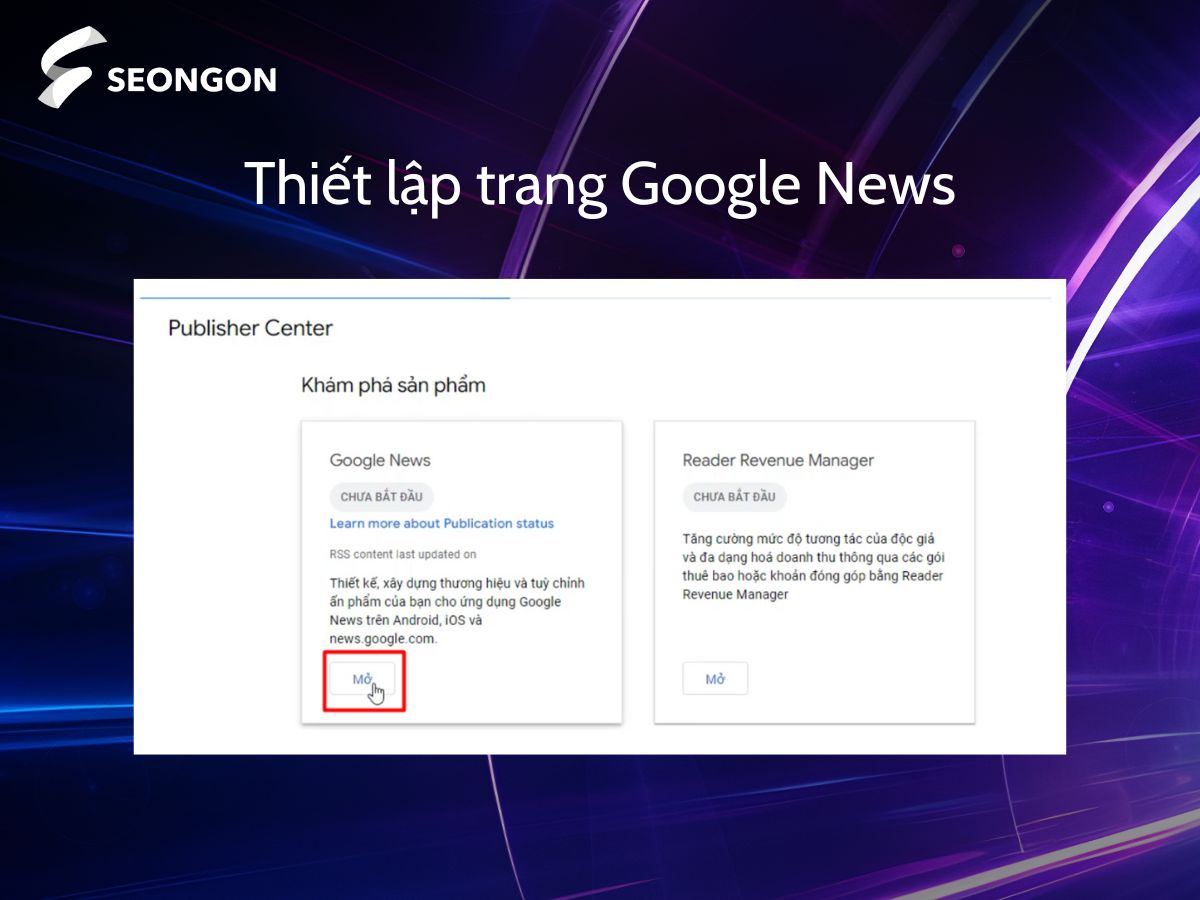 Thiết lập thông tin cho trang Google News