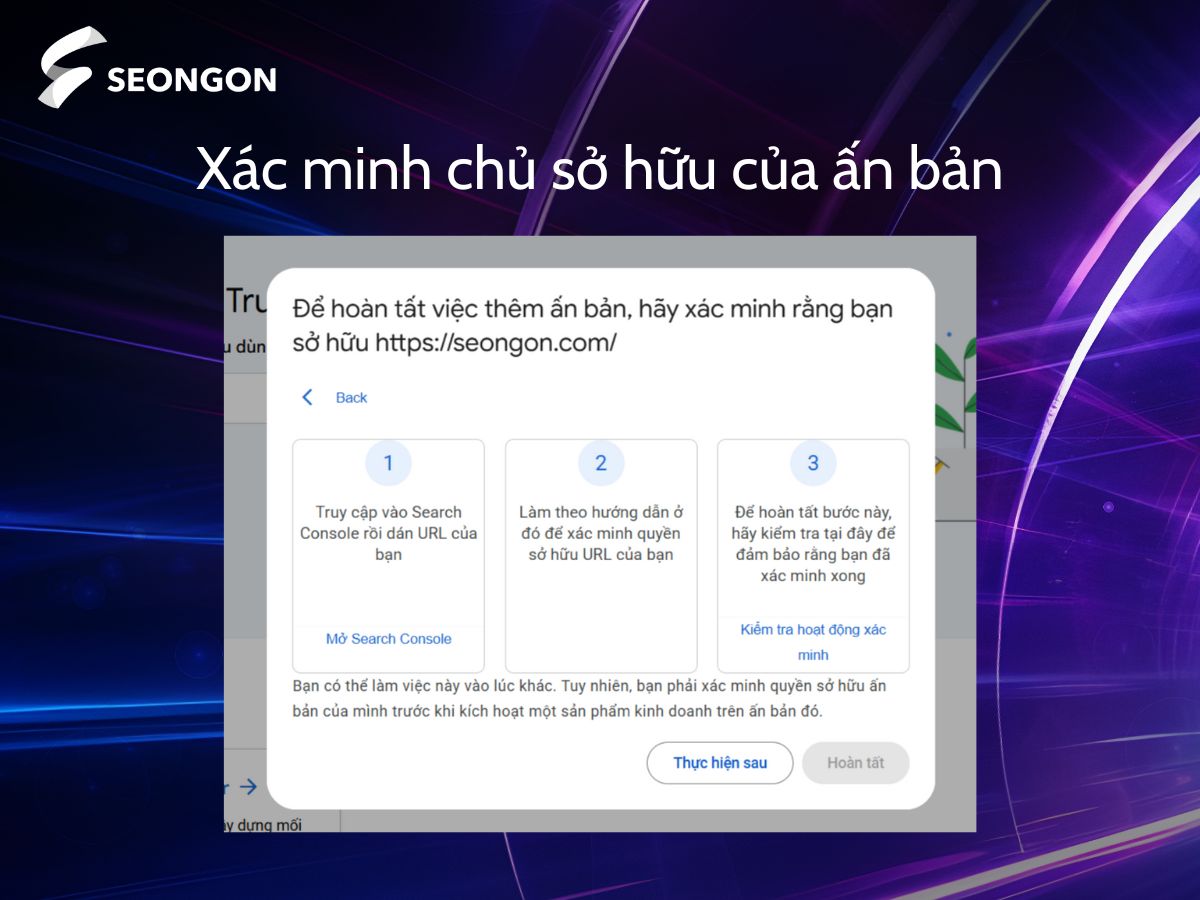 Xác minh thông tin liên quan đến chủ sở hữu của ấn bản