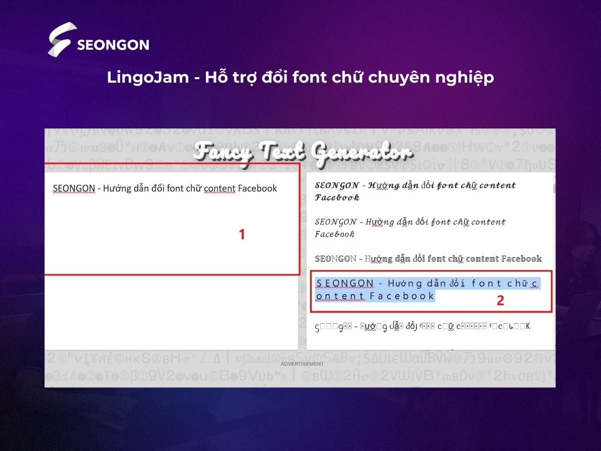 Chọn font chữ bạn cần